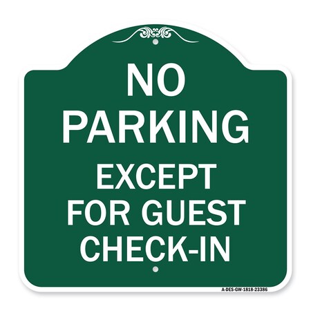 Signmission Parking Reserved for Guests Only, Green & White Aluminum Sign, 18" x 18", GW-1818-23386 A-DES-GW-1818-23386